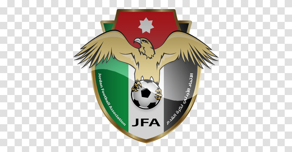 Jordan Football Logo Jordan National Football Team Logo, Symbol, Trademark, Emblem, Bird Transparent Png