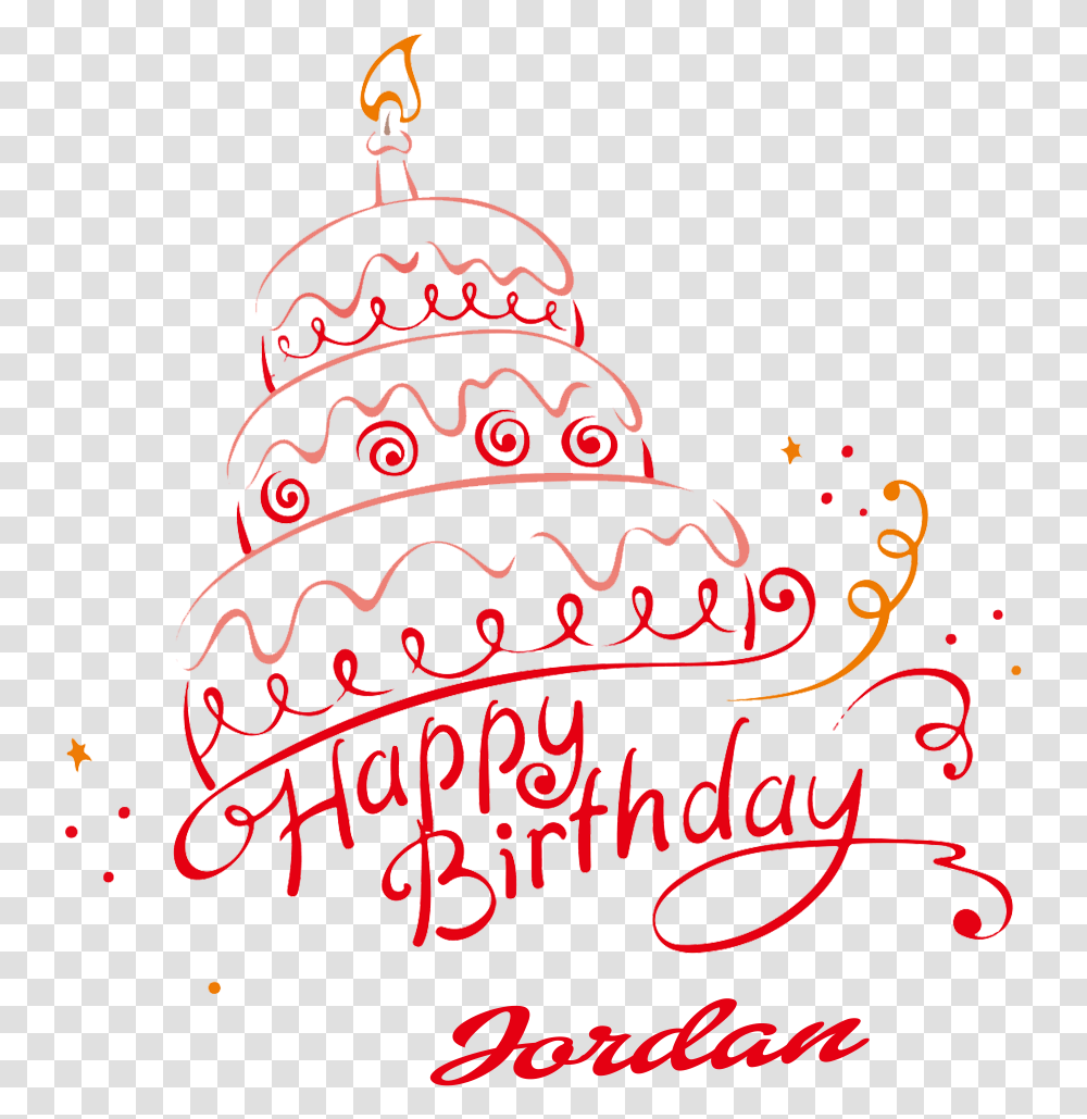 Jordan Happy Birthday Vector Cake Name Calligraphy, Diwali, Greeting Card Transparent Png