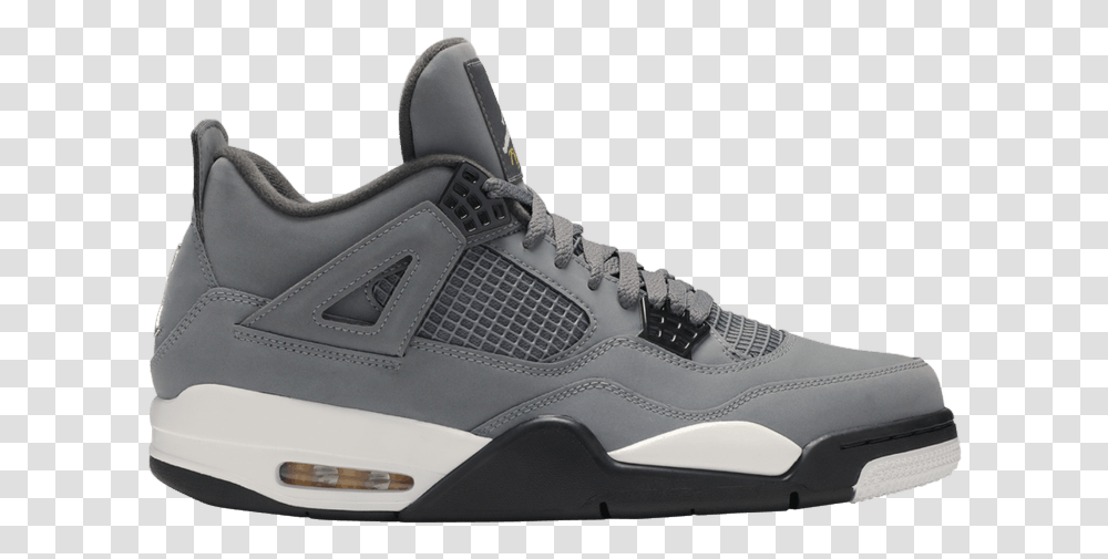 Jordan Retro 4 Grey, Shoe, Footwear, Apparel Transparent Png
