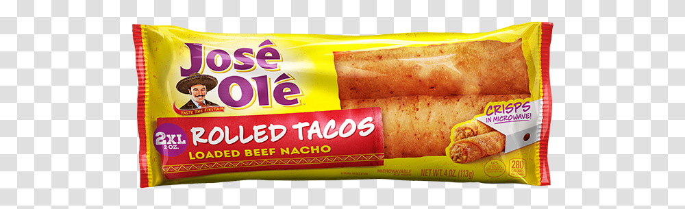 Jose Ole Rolled Tacos Loaded Beef Nachos, Food, Person, Human, Hot Dog Transparent Png