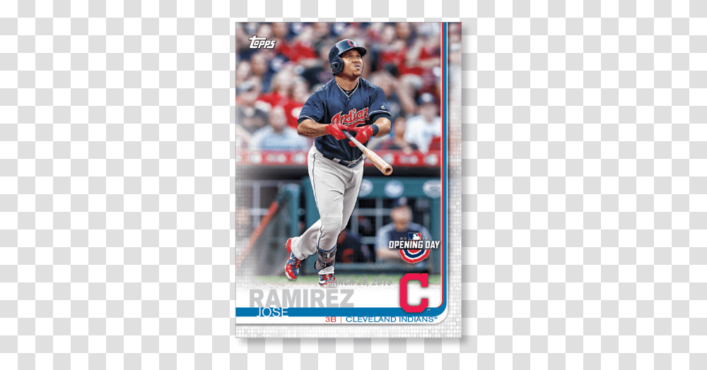 Jose Ramirez 2019 Opening Day Baseball Base Poster 2019 Topps Jose Ramirez, Person, Human, Athlete, Sport Transparent Png