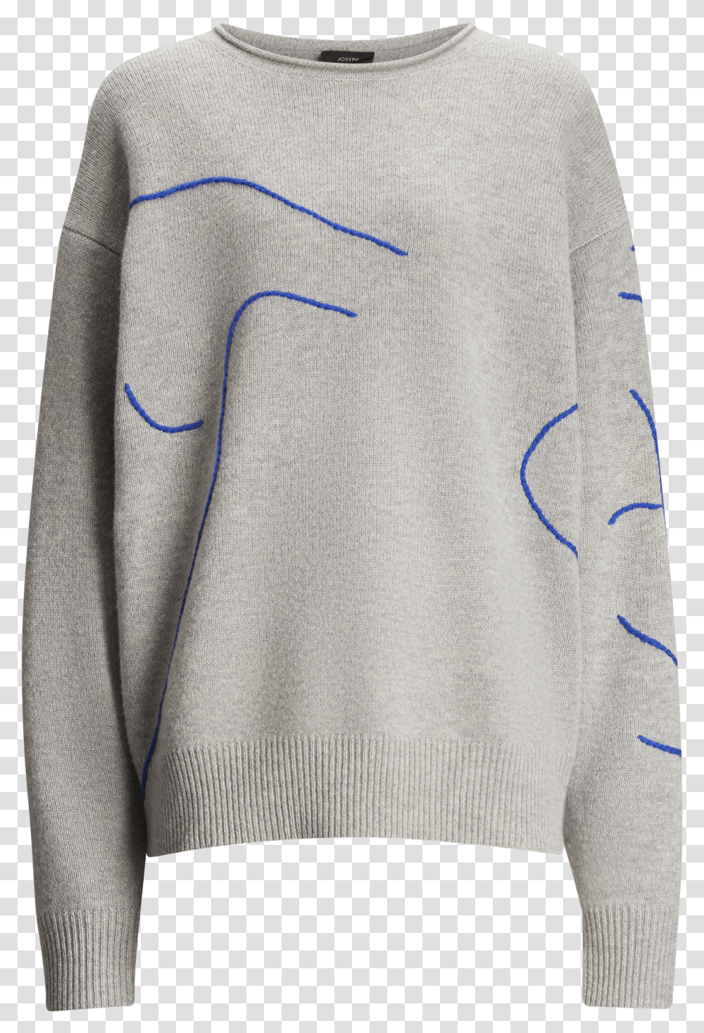 Joseph Embroidery Knit In Grey Chine Sweater, Apparel, Sleeve, Home Decor Transparent Png