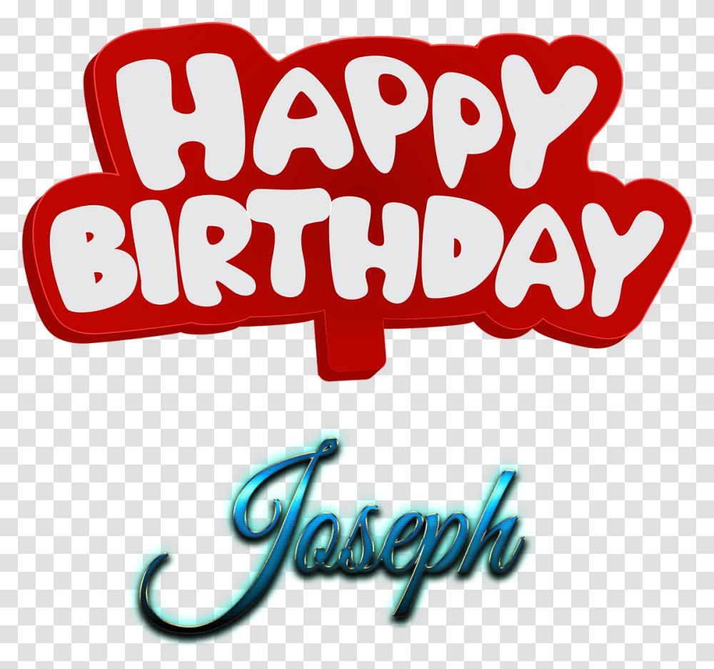 Joseph Happy Birthday Name Logo Calligraphy, Light, Alphabet, Neon Transparent Png