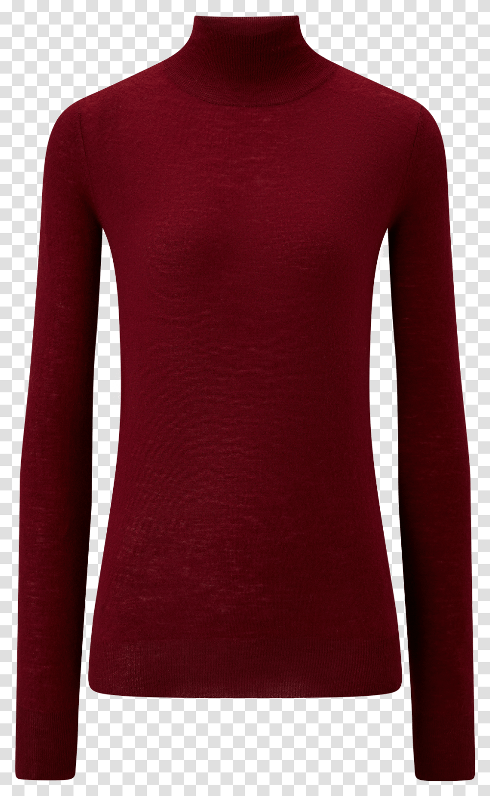 Joseph High Neck Cashair Knit In Garnet Long Sleeved T Shirt, Apparel, Maroon, Sweater Transparent Png