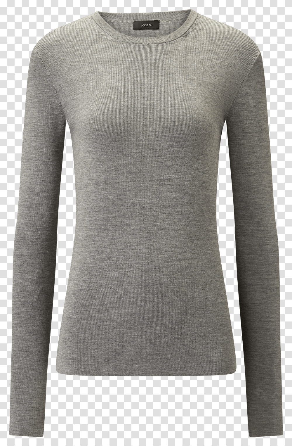 Joseph Silk Stretch Knit In Grey Chine Long Sleeved T Shirt, Apparel, Sweater, Rug Transparent Png