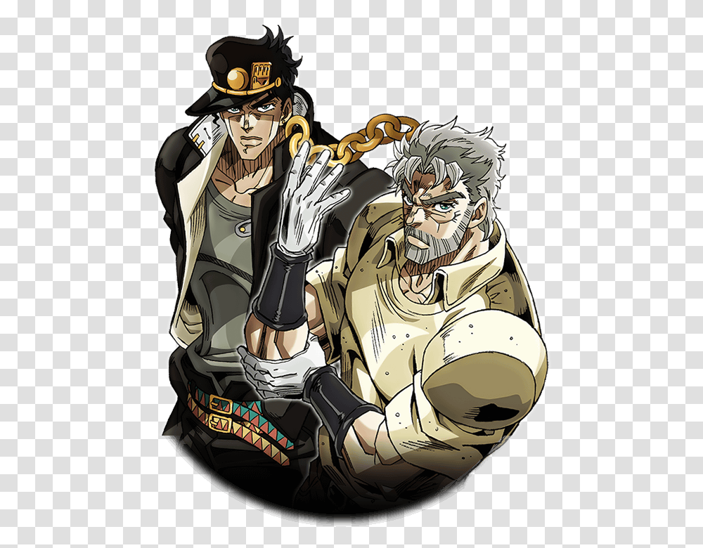 Jotaro And Joseph, Comics, Book, Manga, Hand Transparent Png