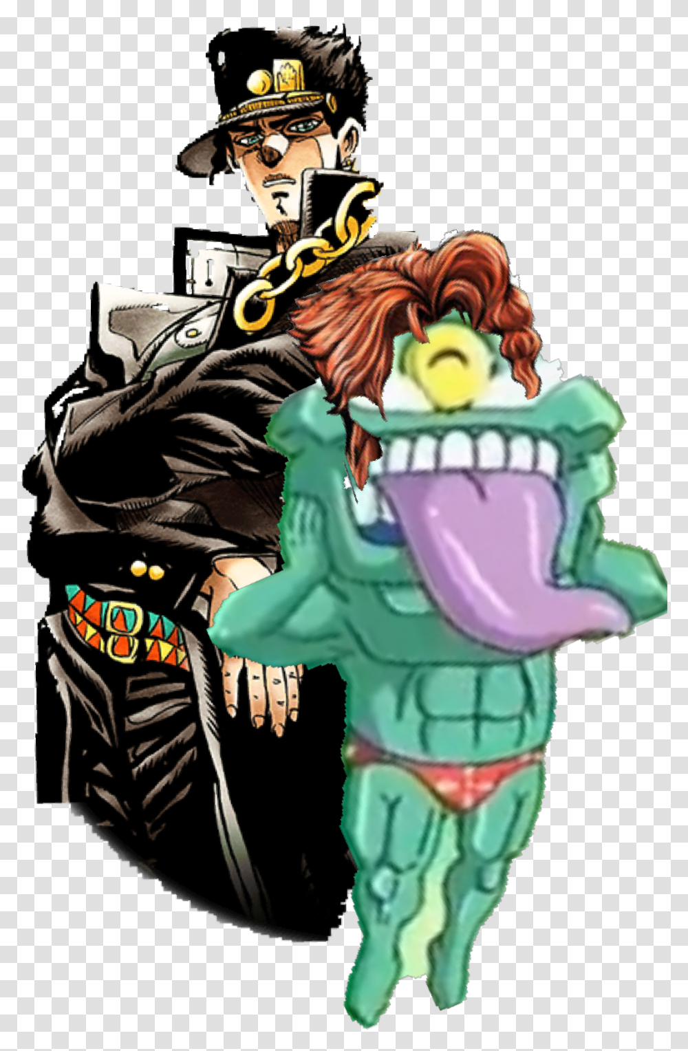 Jotaro And Kakyoin Pose, Person, Human, Book, Comics Transparent Png