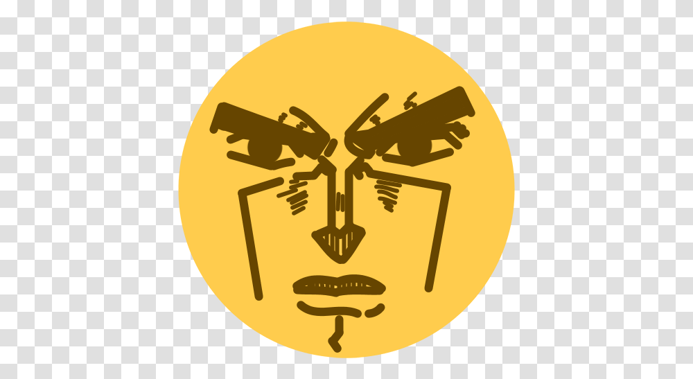 Jotaro Discord Emoji Illustration, Label, Text, Symbol, Chair Transparent Png