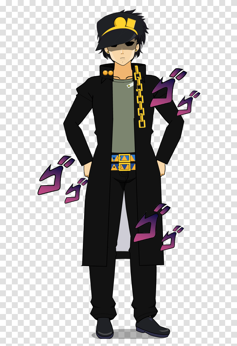 Jotaro Kujo Hits The Testing Tables Spnati, Person, Costume, Coat Transparent Png