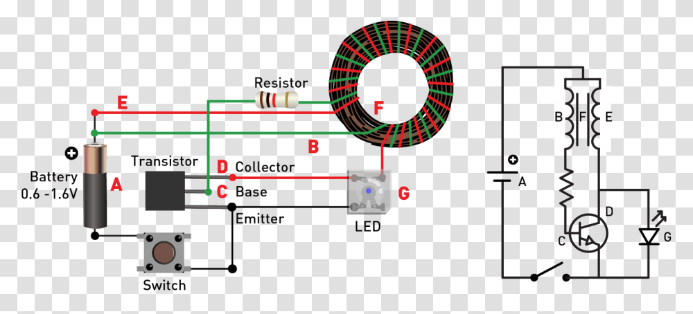 Joule Thief Faraday Flashlight, Wiring, Electronics Transparent Png