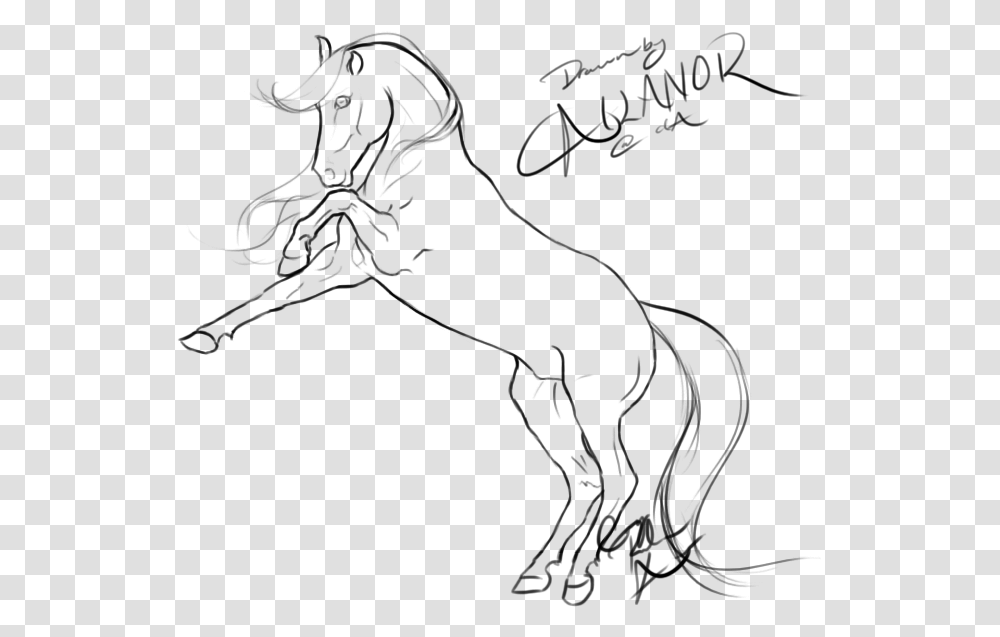 Jousting Lance Clipart Rearing Horse Lineart, Gray, World Of Warcraft Transparent Png