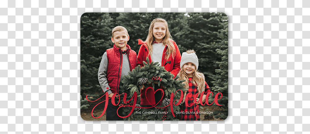 Joy Peace Heart 6x8 Stationery Card Christmas Day, Person, Tree, Plant, Clothing Transparent Png