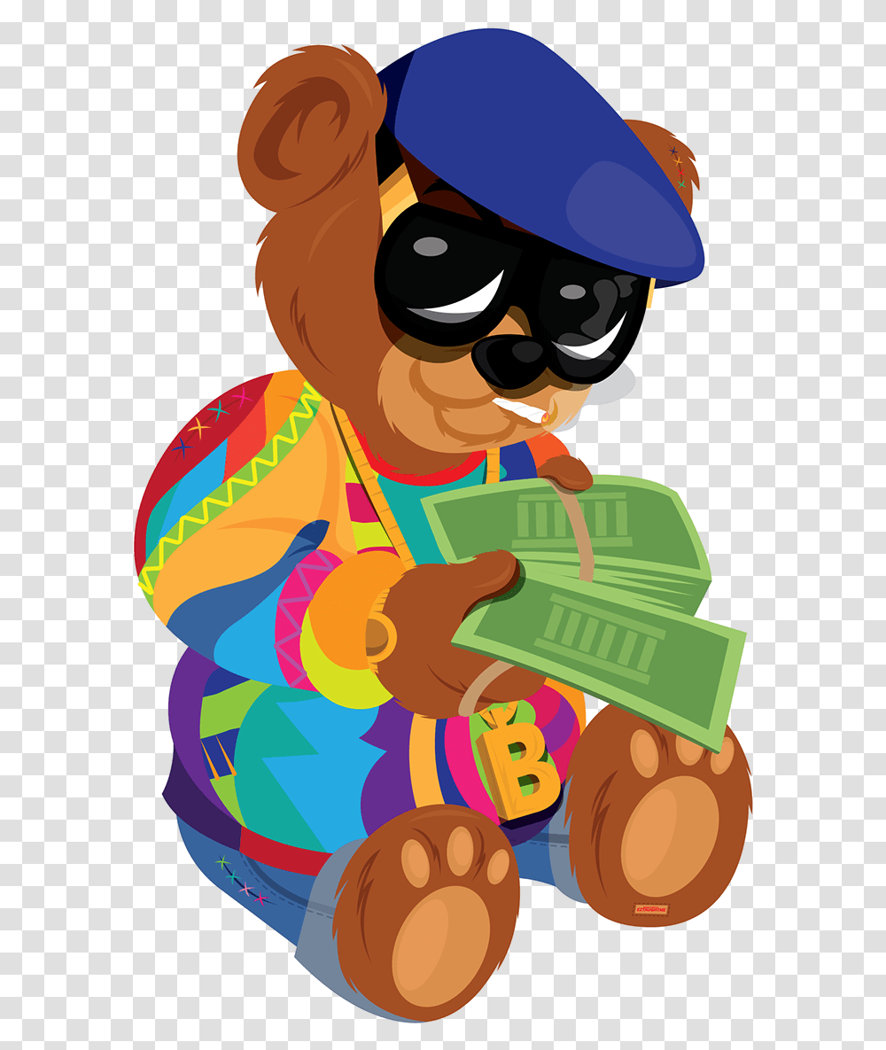 Jpaq Biggie Bear Preroll Case Cartoon, Helmet, Text, Sunglasses, Graphics Transparent Png