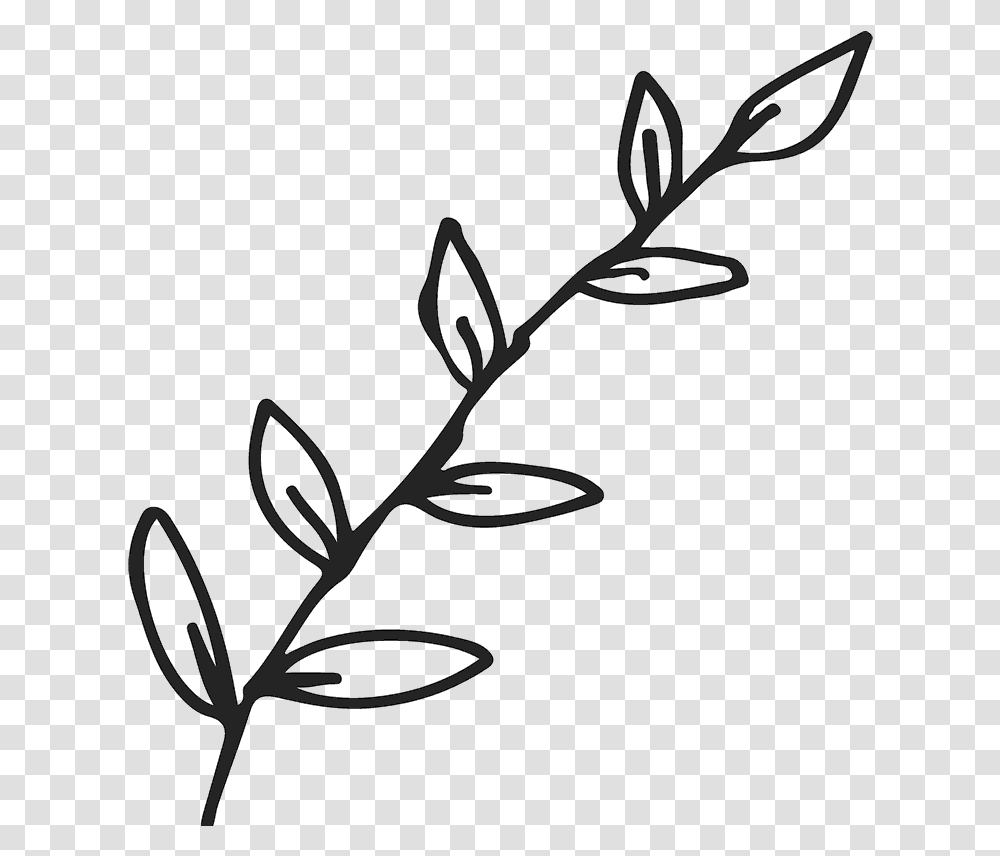 Jpg Black And White Stock Branch Outline Outline Hand Drawn Leaf, Scissors, Blade, Weapon, Weaponry Transparent Png