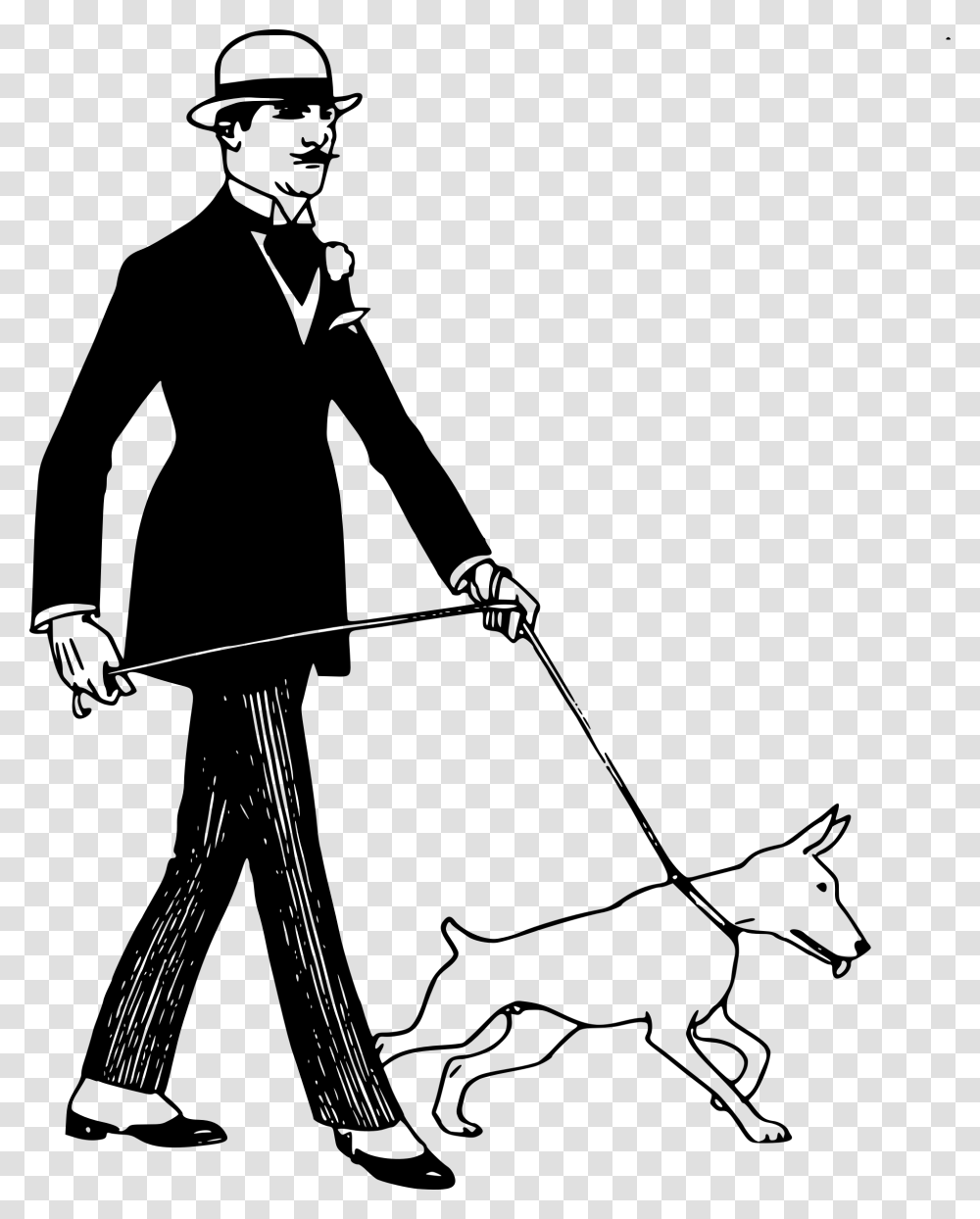 Jpg Black And White Stock Clipart Dog Man Big Image Clipart Man And Dog, Gray, World Of Warcraft Transparent Png
