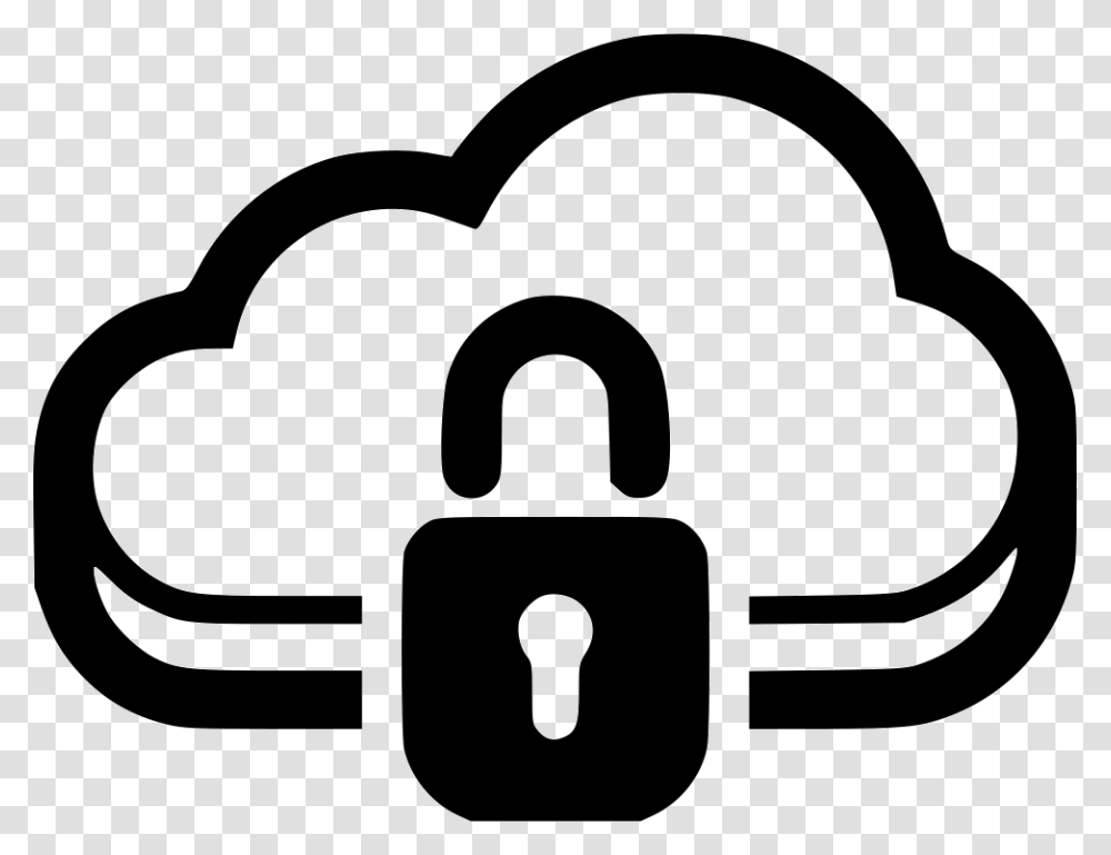 Jpg Black And White Stock Cloud Encrypted Connection Internet Safety, Security, Stencil, Lock Transparent Png