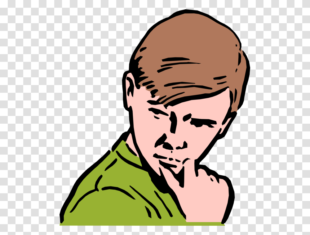 Jpg Download Chin Clipart Hand On Boy Thinking Clip Art, Face, Person, Human, Head Transparent Png