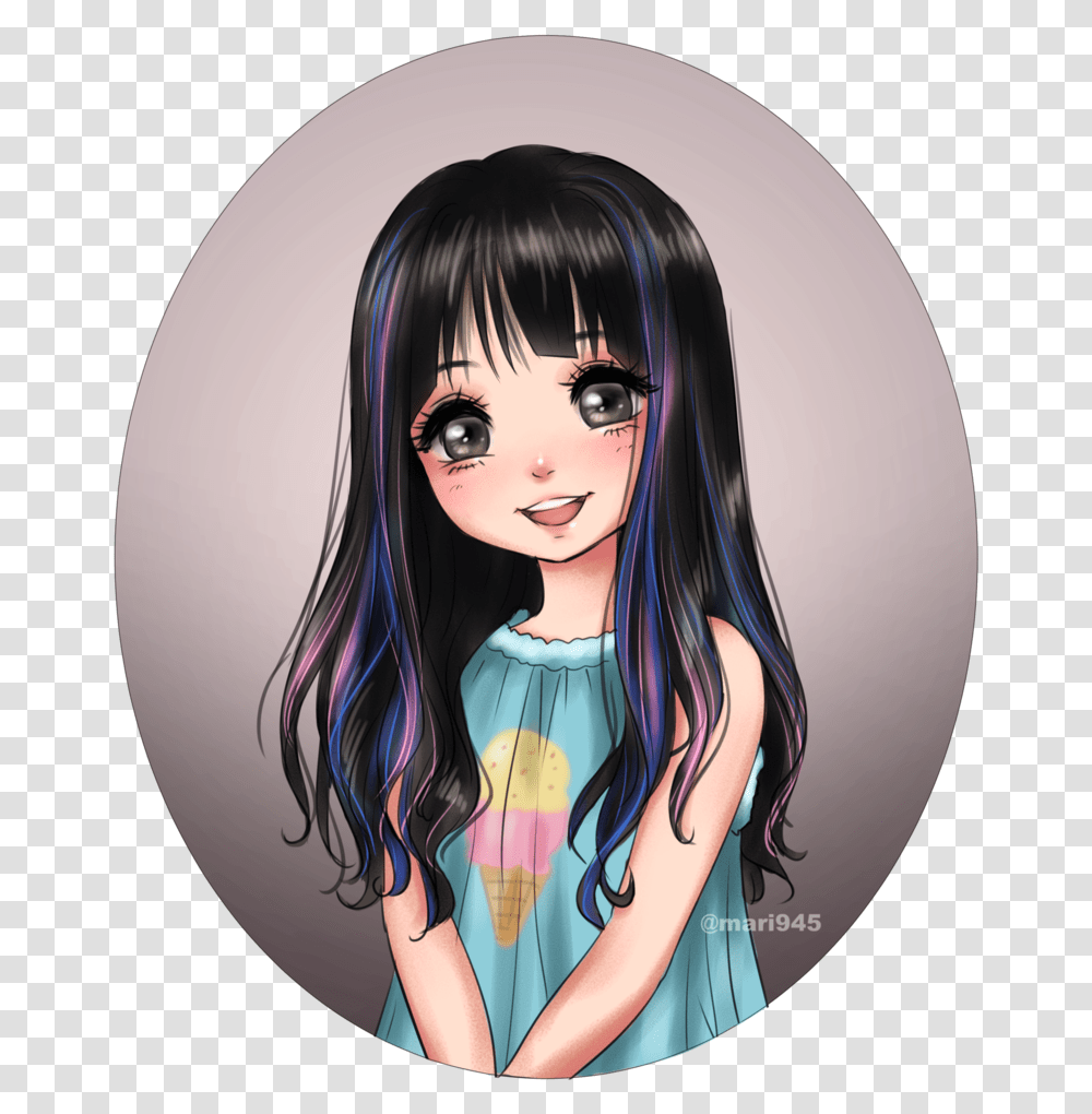 Jpg Library Cute Smile By Mari Anime Girl Cute Smile, Person, Female, Hair, Face Transparent Png