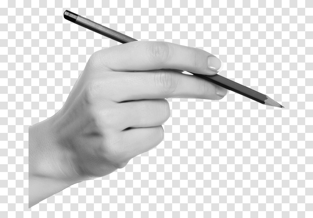 Jpg Library In Transprent Free Nail Thumb Hand Holding A Pencil Black And White, Person, Human, Finger Transparent Png