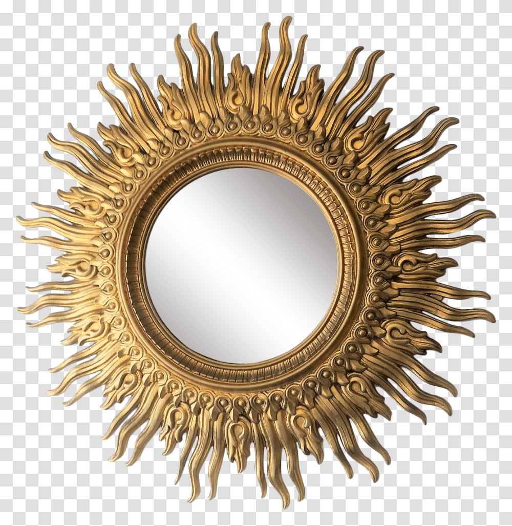 Jpg Library Library Mirror Clipart Vintage Free Sun Shaped Mirror Black, Painting, Bronze, Rug, Oval Transparent Png