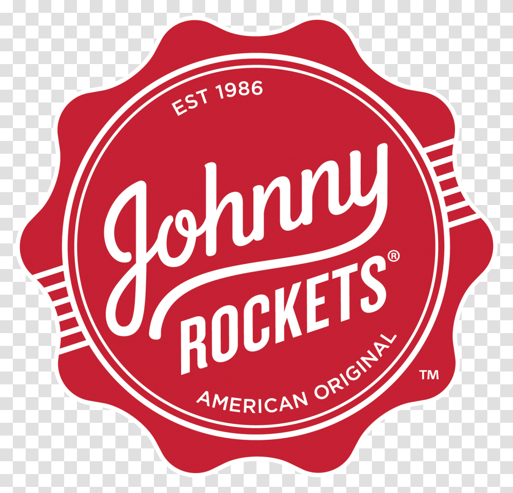 Jr Bottlecap Logo Whitestroke Rgb Johnny Rockets, Label, Trademark Transparent Png