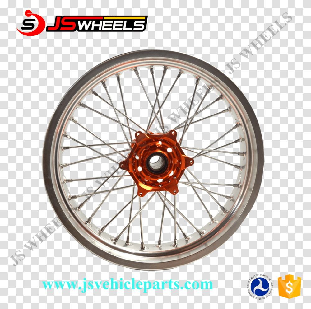Js Racing Part Motorcycle Wheels Silver Rims Orange Trade Assurance, Spoke, Machine, Tire, Car Wheel Transparent Png