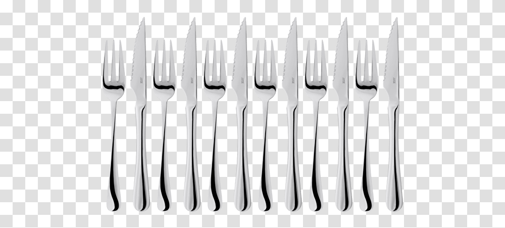 Judge Steak Knife And Fork 12 Piece Set, Cutlery Transparent Png
