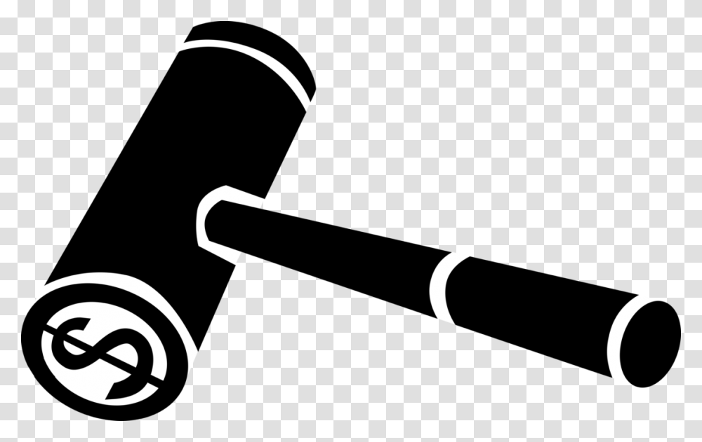 Judges Gavel With Dollar Sign, Stencil, Silhouette Transparent Png