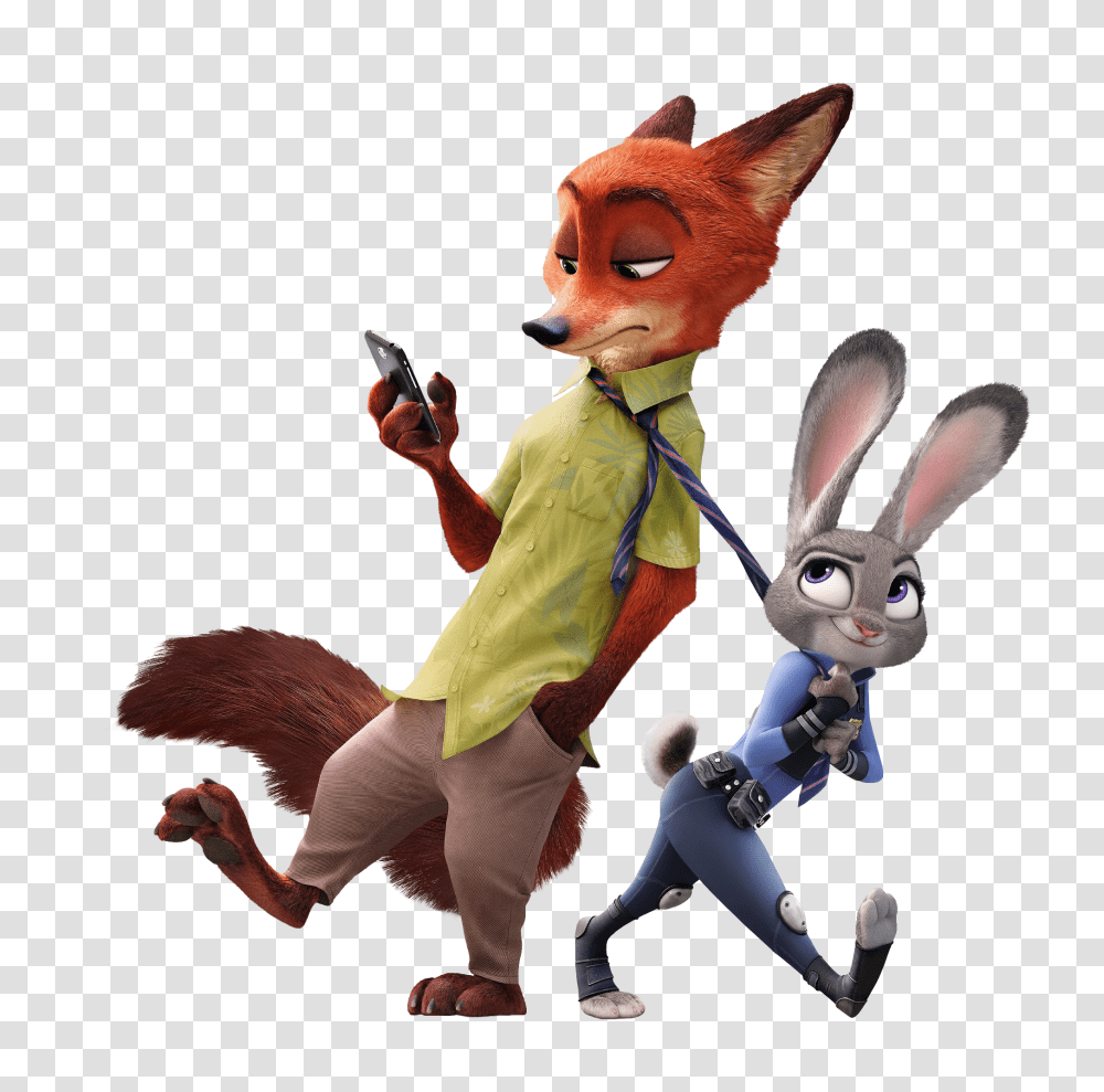 Judy Hopps And Nick Wilde, Figurine, Toy, Person, Doll Transparent Png