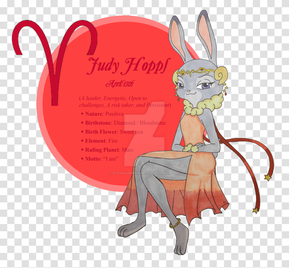 Judy Hopps As Aries I Gave Her The Birthday April Nick, Animal, Mammal, Poster, Advertisement Transparent Png