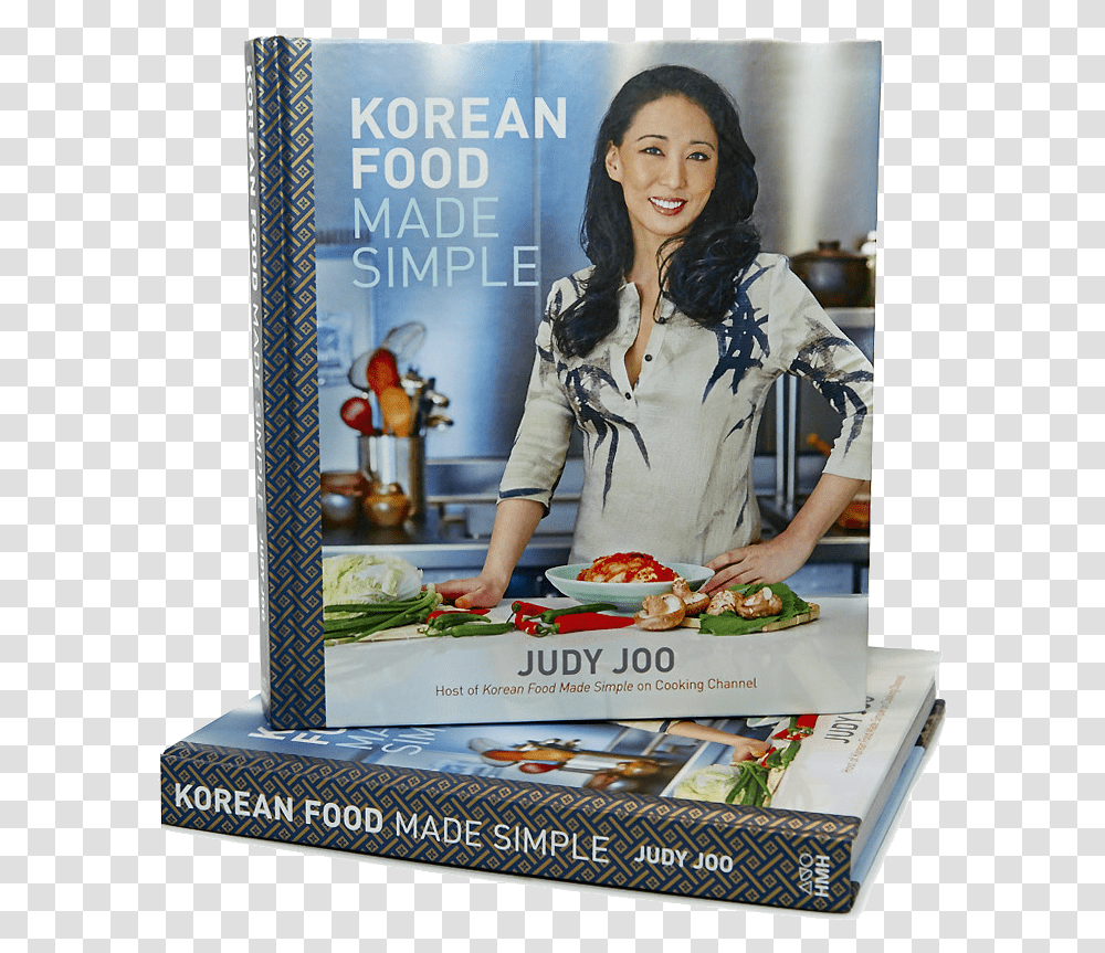 Judy Joo Korean Food Made Simple Easy And Delicious Korean, Person, Advertisement, Meal Transparent Png