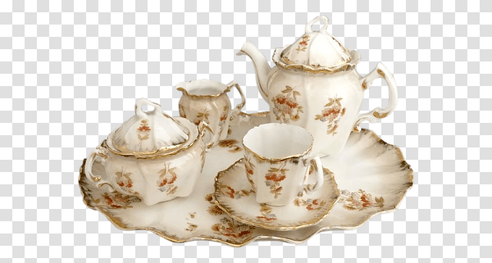 Juego De T De Porcelana Tea Set Background, Porcelain, Pottery, Saucer Transparent Png