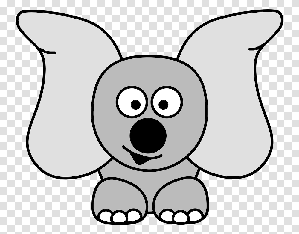 Jug Ears Elephant Dumbo Cartoon Animals No Background, Toy, Text, Stencil Transparent Png