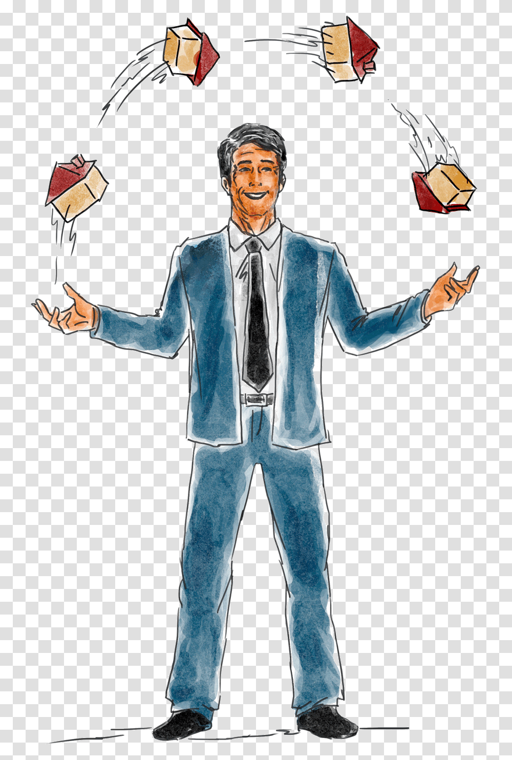 Juggler Real Estate Agent Cartoon, Person, Tie, Hand Transparent Png