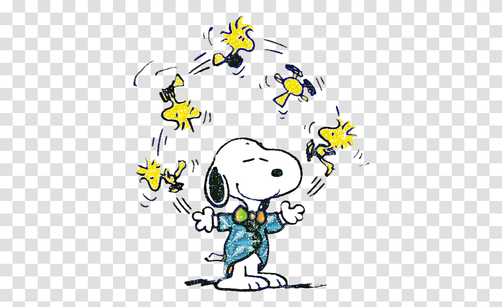 Juggling Woodstock Peanuts Snoopy Baby Happy Birthday With A Juggler, Art, Graphics, Drawing, Performer Transparent Png