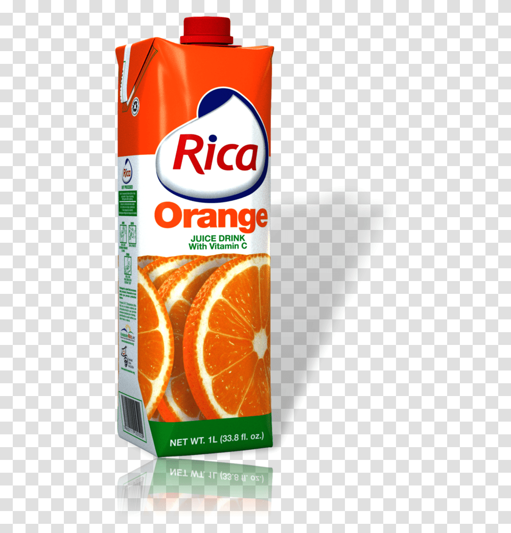 Jugo De Naranja Rica 1 Lt Con Vitamina C Rica Orange Juice, Beverage, Drink, Citrus Fruit, Plant Transparent Png