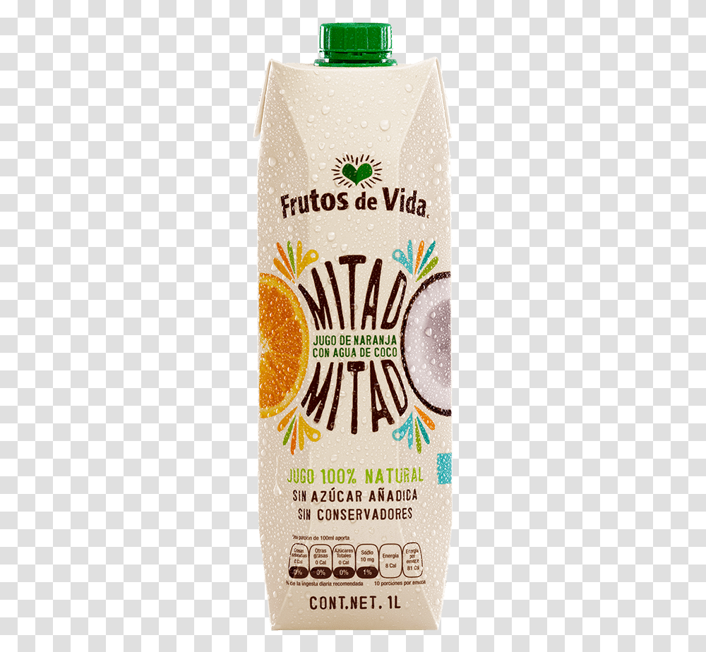 Jugo De Naranja Y Agua De Coco Bottle, Label, Paper Transparent Png