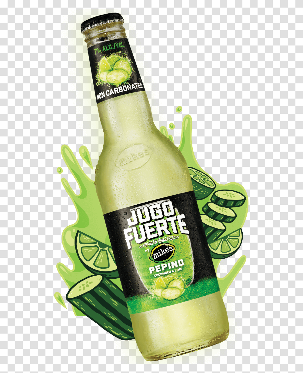 Jugo Fuerte Mikes Hard, Alcohol, Beverage, Bottle, Beer Transparent Png
