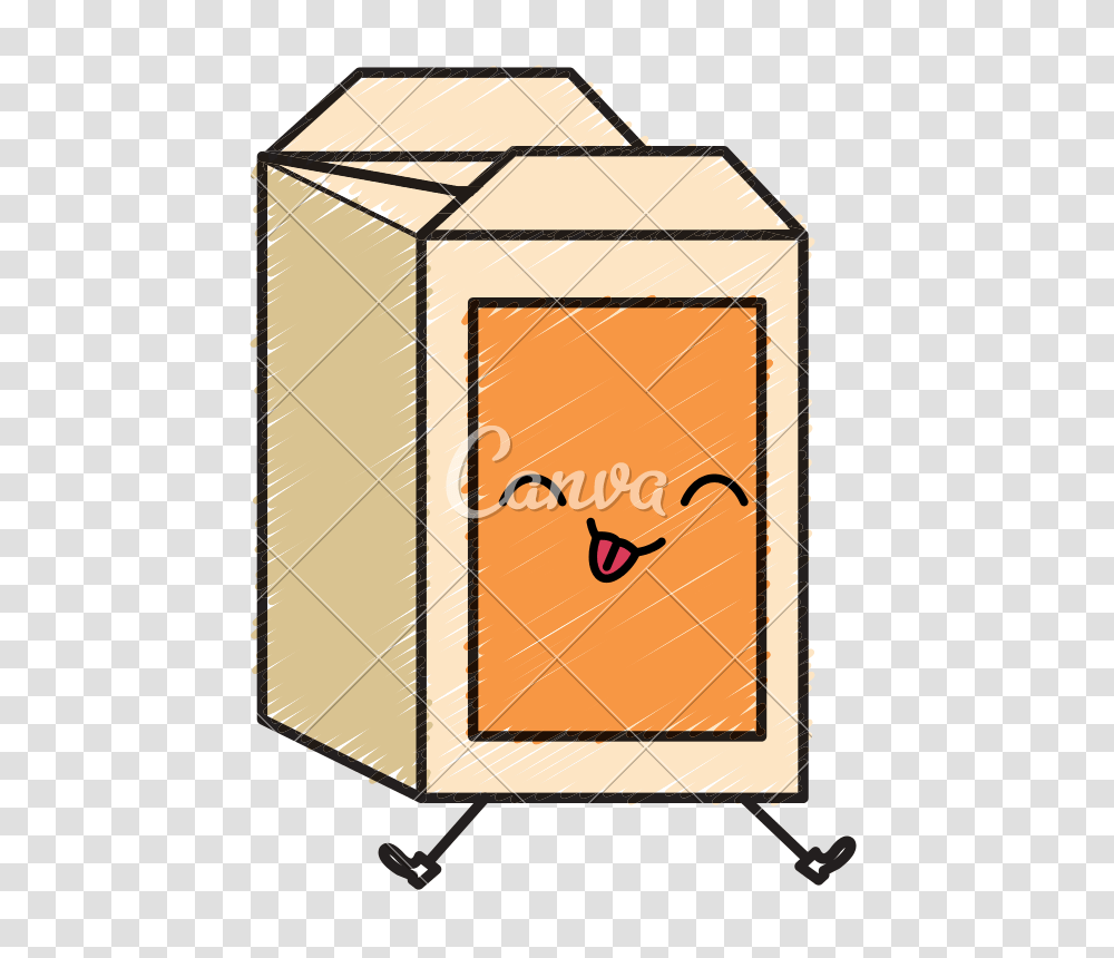 Juice Carton Box Kawaii Character, Cardboard, Label, Gate Transparent Png