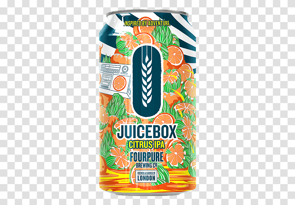 Juicebox Citrus Ipa By Fourpure Fourpure Juicebox, Label, Advertisement, Food Transparent Png