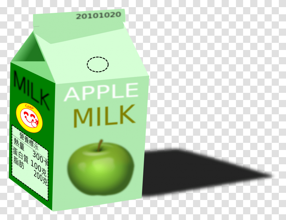 Juicecartonpackaging And Labeling Apple Juice Carton, Beverage, Plant, Green, Food Transparent Png
