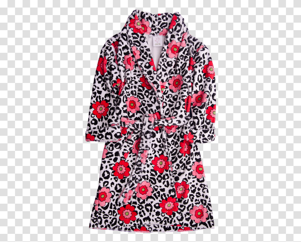 Juju Amp Jack Leopard Rose Robe Floral Design, Apparel, Coat, Fashion Transparent Png