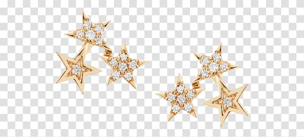 Julianne Himiko Trio Star StudsData Rimg Lazy Body Jewelry, Star Symbol, Sea Life, Animal, Ornament Transparent Png