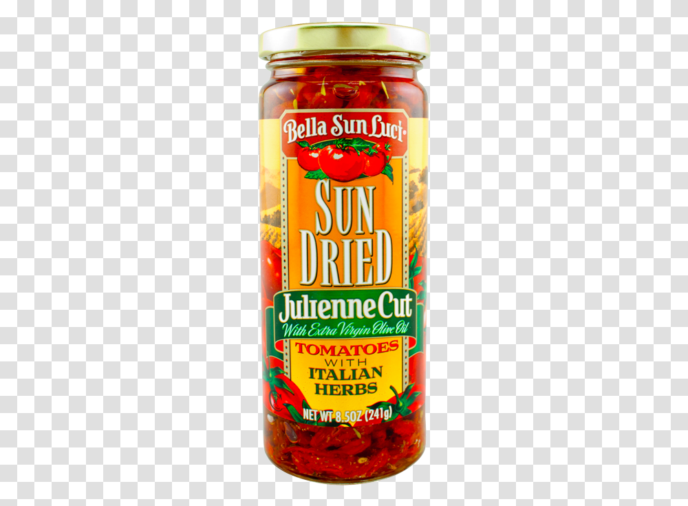 Julienne Cut Sun Dried Tomatoes In Olive Oil With Italian Italian Sun Dried Tomatoes, Plant, Beverage, Beer, Alcohol Transparent Png