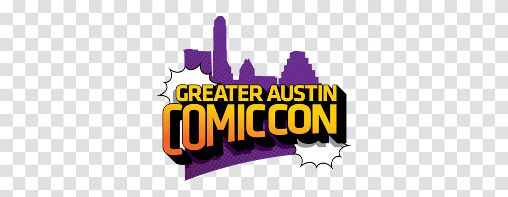 July 2019 Ravenwood Bulletin Greater Austin Comic Con Logo, Text, Parade, Purple, Pac Man Transparent Png