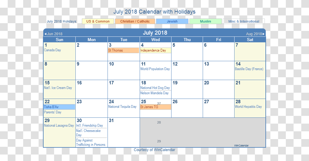 July Calendar 2018 Printable Template May 2018 Holiday Calendar, Monitor, Screen, Electronics Transparent Png