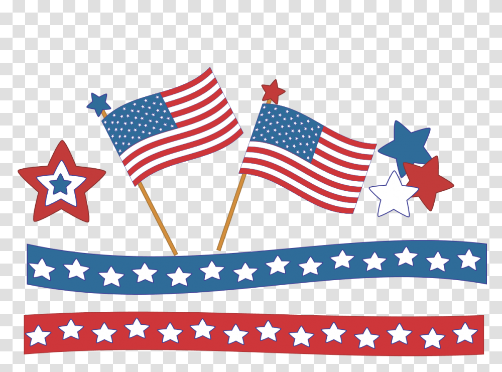 July Clip Art, Flag, American Flag Transparent Png