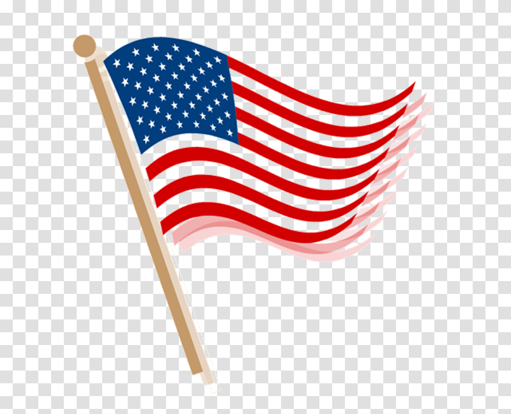 July Fireworks Clipart, Flag, American Flag Transparent Png