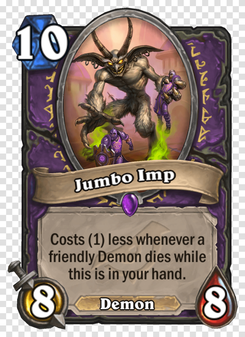 Jumbo Imp Hearthstone Rise Of Shadows Card Reveal Live Hearthstone Witchwood Hunter Legendary, World Of Warcraft Transparent Png