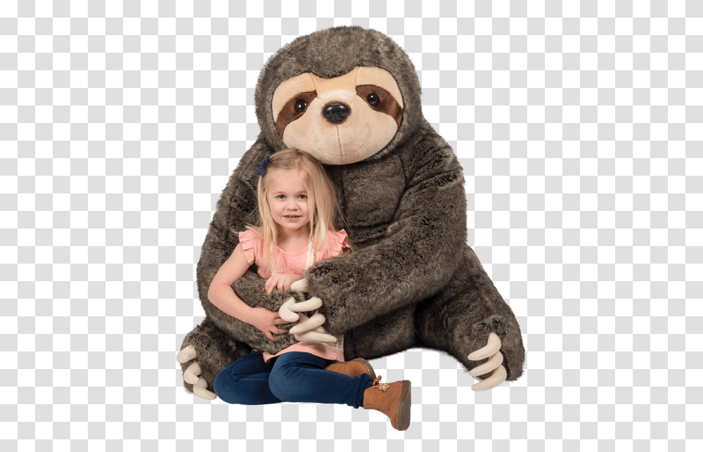 Jumbo Sloth Giant Sloth Stuffed Animal, Person, Toy, Blanket Transparent Png